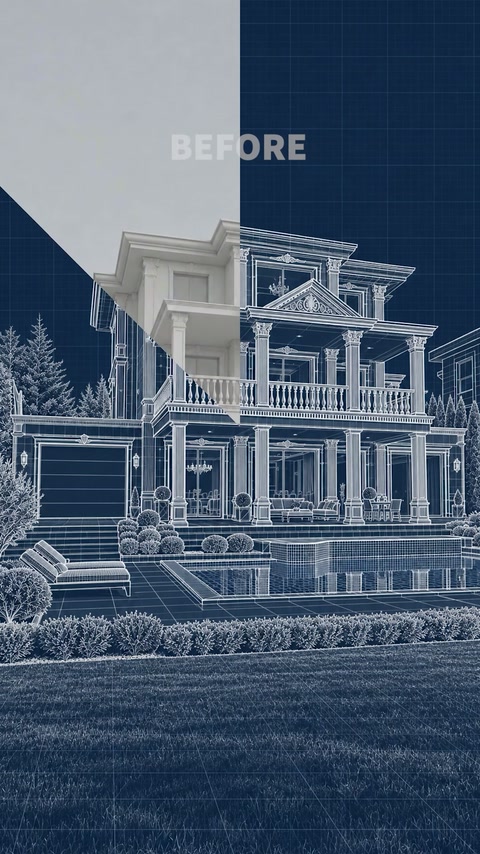 Klasický koncept vily přecházející z modelu na architektonické linie
