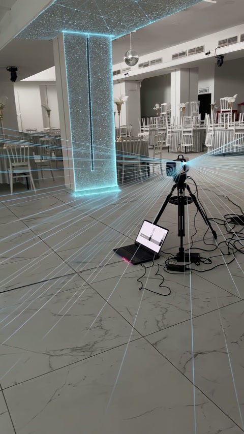 Superposition d'analyse numérique cartographiant une colonne et les surfaces intérieures environnantes