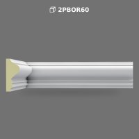 Polyurethane Flat Wall Dado Rail Moulding Profile 25x60mm