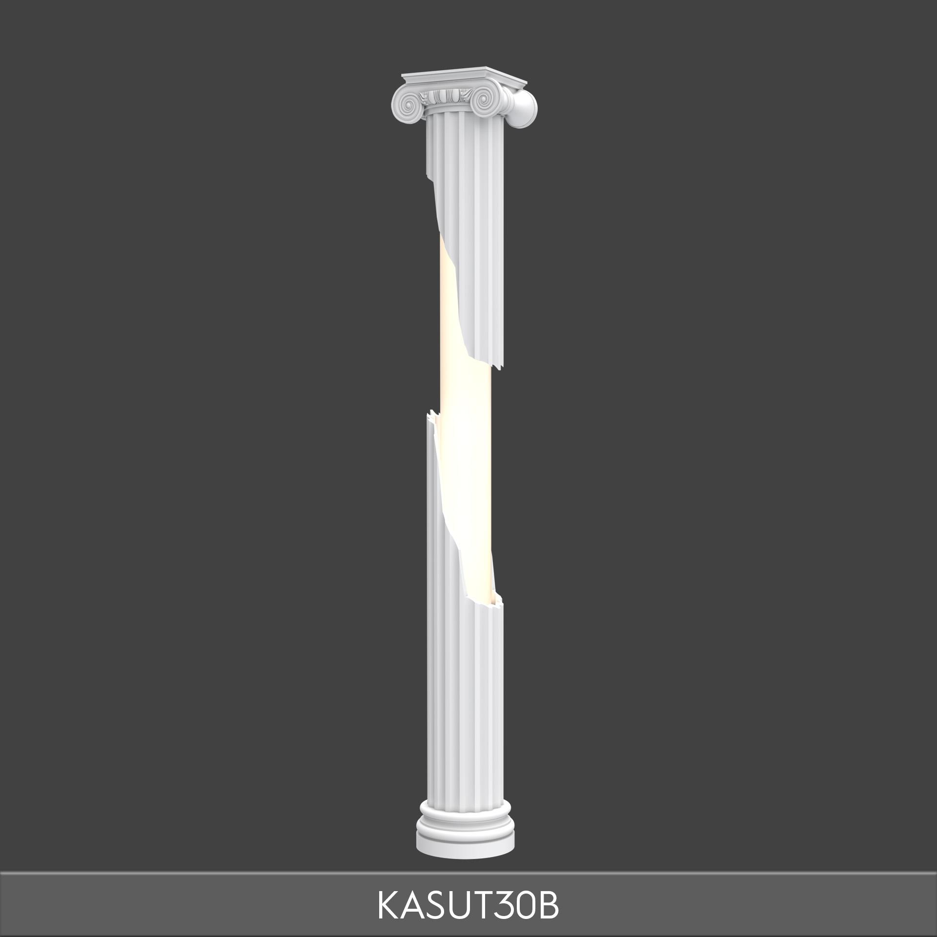 Polyurethane Illuminated Column with Ionic Capital Decor