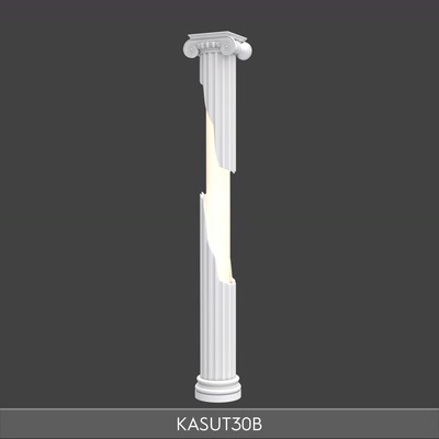 Polyurethane Illuminated Column with Ionic Capital Decor