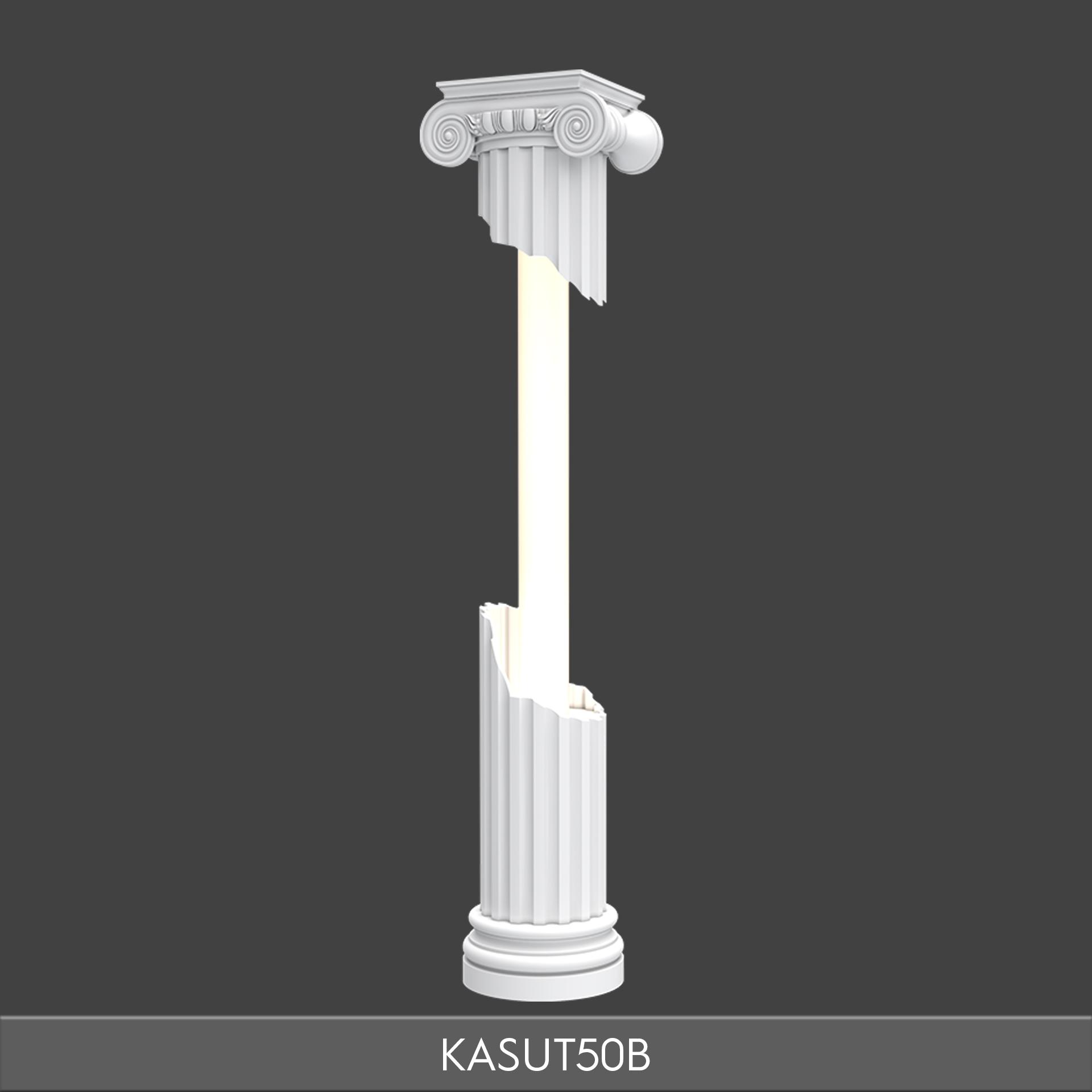 Polyurethane Column Lamp with Fluted Classic Design