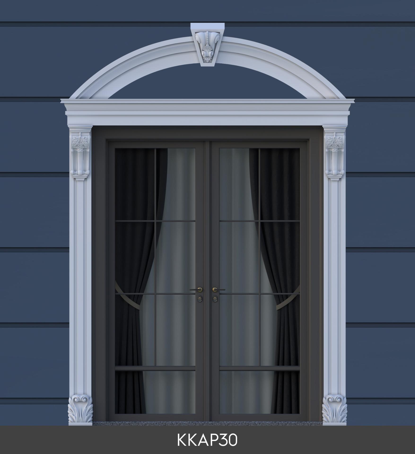 Decorative Polyurethane Arched Door Frame and Pilaster Set