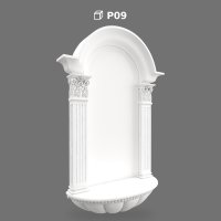 Poliüretan Arched Wall Niche with Corinthian Columns