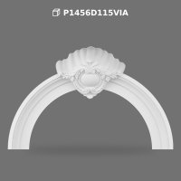 Decorative Polyurethane Round Arch Pediment with Shell Motif