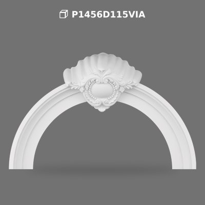 Decorative Polyurethane Round Arch Pediment with Shell Motif