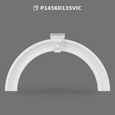 Polyurethane Arched Wall Molding with Carved Keystone