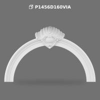 Polyurethane Decorative Round Arch Frame with Central Shell Ornament