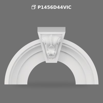 Polyurethane Arched Door Pediment with Decorative Keystone