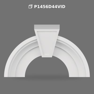 Poliüretan Curved Arch Frame and Keystone Decoration