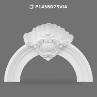 Poliüretan Decorative Curved Arch with Baroque Shell Ornament