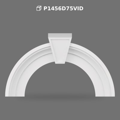 Polyurethane Semi Circular Arch Pediment with Central Keystone