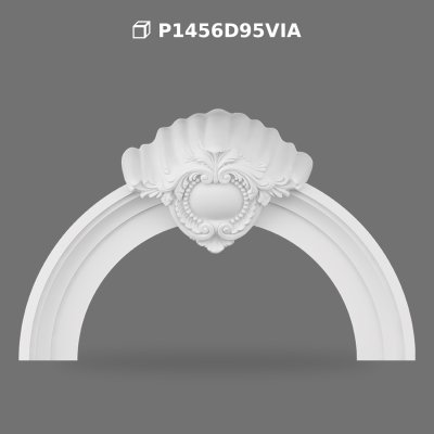 Decorative Polyurethane Archway with Rococo Shell Pediment