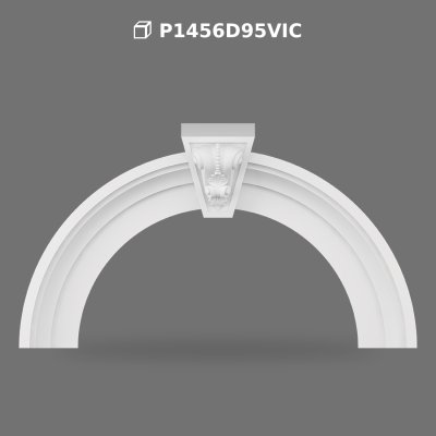 Polyurethane Curved Arch with Ornate Keystone Model