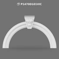 Polyurethane Round Curved Arch Molding with Keystone