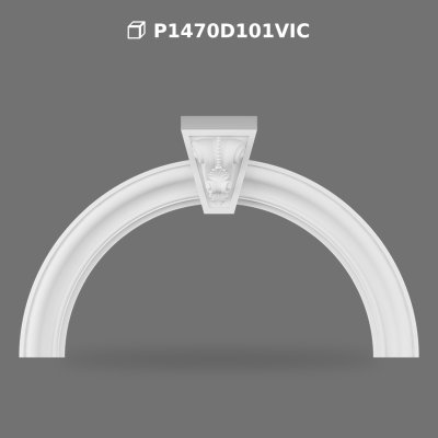 Polyurethane Round Curved Arch Molding with Keystone