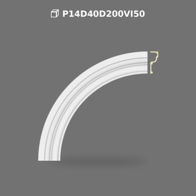 Moldura de arco curva de poliuretano 9x126 cm