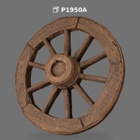 Poliüretan Wood Look Decorative Carriage Wheel Model