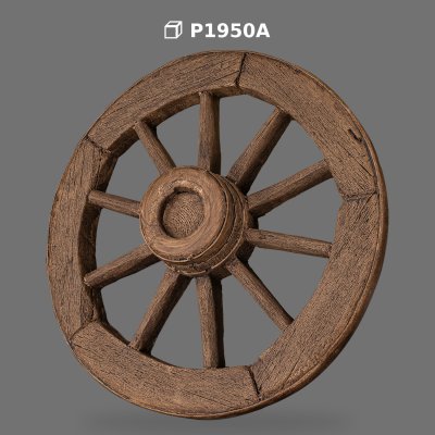 Poliüretan Wood Look Decorative Carriage Wheel Model