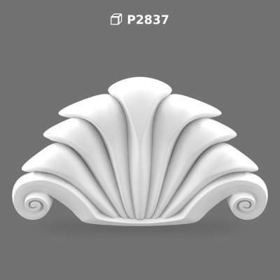 Poliüretan Decorative Overdoor Shell Pediment Crown
