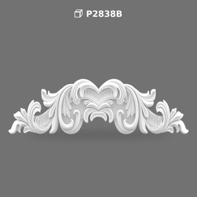 Ornate Polyurethane Pediment Crown for Doors and Windows