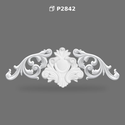 Poliüretan Decorative Pediment Crown P2842