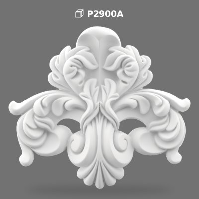 Polyurethane Decorative Carved Ornament Wall Motif