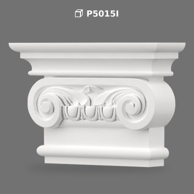 Poliüretan Ionic Pilaster Capital Column Decor Model