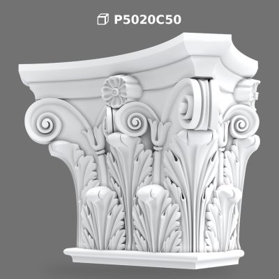 Polyurethane Pilaster Column Capital with Acanthus Relief