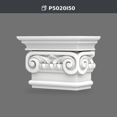 14x28x19 cm Polyurethane Ionic Pilaster Capital