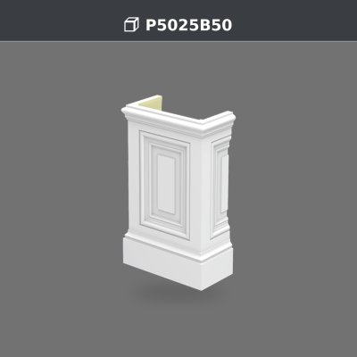 Polyurethane Pilaster Column Base 14 x 28 x 46 cm