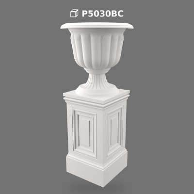 Polyurethane Decorative Urn and Pedestal Column Set