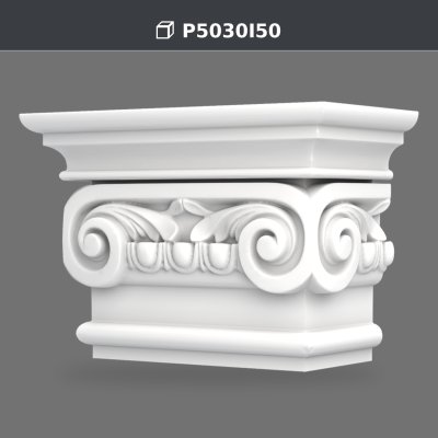 Polyurethane Ionic Pilaster Column Capital 21x42x29 cm