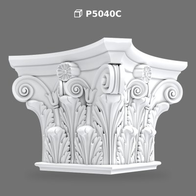 Decorative Polyurethane Pilaster Column Capital Model