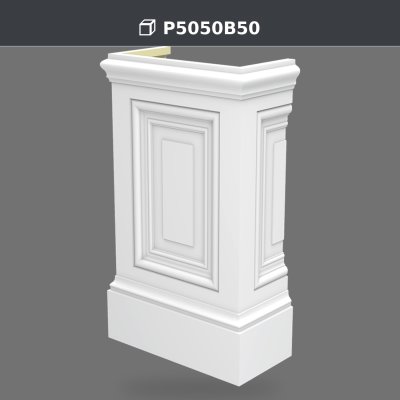 P5050B50 Polyurethane Pilaster Column Base, 28 x 55 x 94 cm, product photo