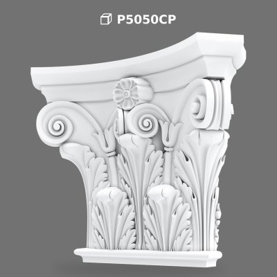 Poliüretan Pilaster Column Capital Architectural Element