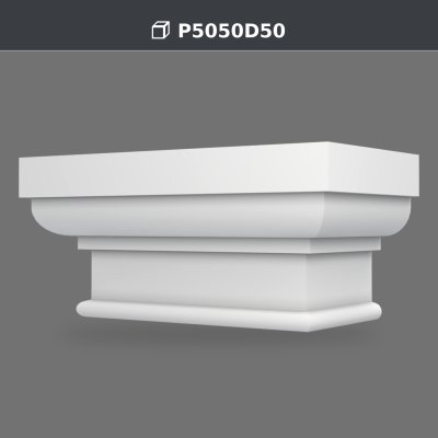 P5050D50 34x69x32 cm Polyurethane Pilaster Column Capital Detail, product photo
