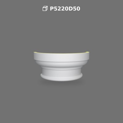 Decorative Polyurethane Half Column Capital Base Profile