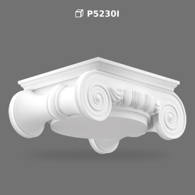 Polyurethane Ionic Column Capital Pillar Head Model