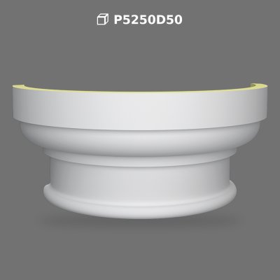 Doric Style Polyurethane Half Column Capital Model