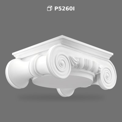 Decorative Polyurethane Ionic Column Capital Model