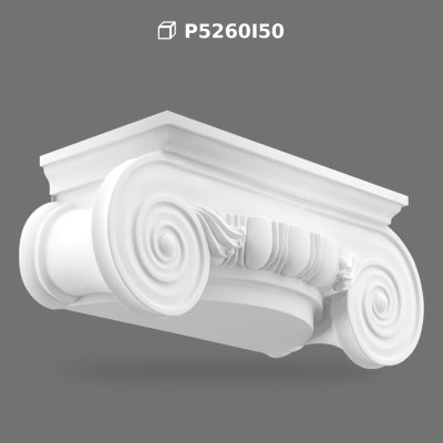 Poliüretan Ionic Half Column Capital P5260I50 Design