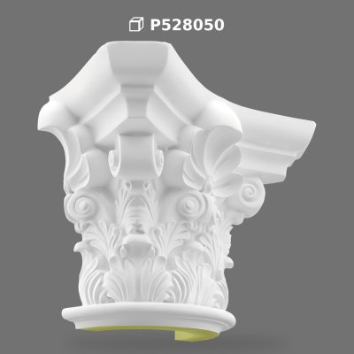 Poliüretan Decorative Column Capital with Acanthus Leaves