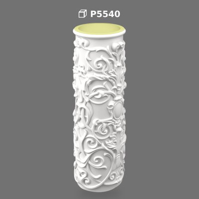 Ornate Polyurethane Column Shaft with Baroque Relief Patterns
