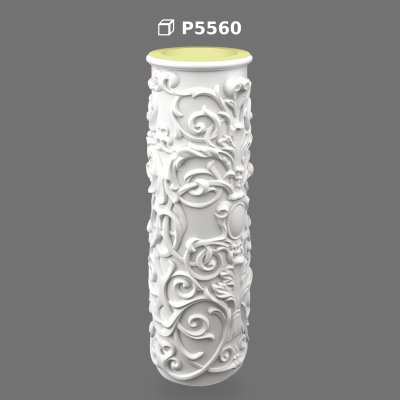 Ornate Polyurethane Decorative Column Shaft and Pedestal