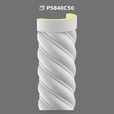 Polyurethane Spiral Half Column P5840C50 Decor