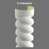 Polyurethane Helix Semi Column Wall Decoration