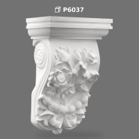 Classical Polyurethane Corbel with Rose Relief Pattern