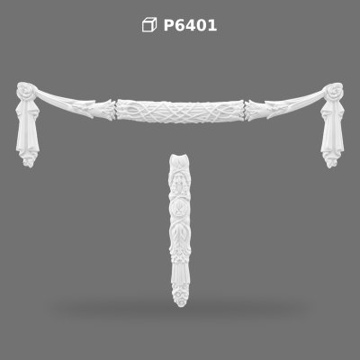 Decorative Polyurethane Wall Festoon and Classical Swag Set
