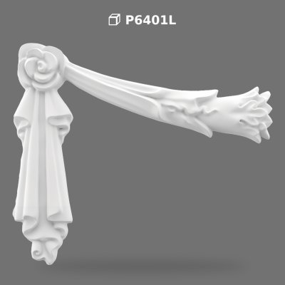Poliüretan Classic Rose and Leaf Motif Corner Ornament